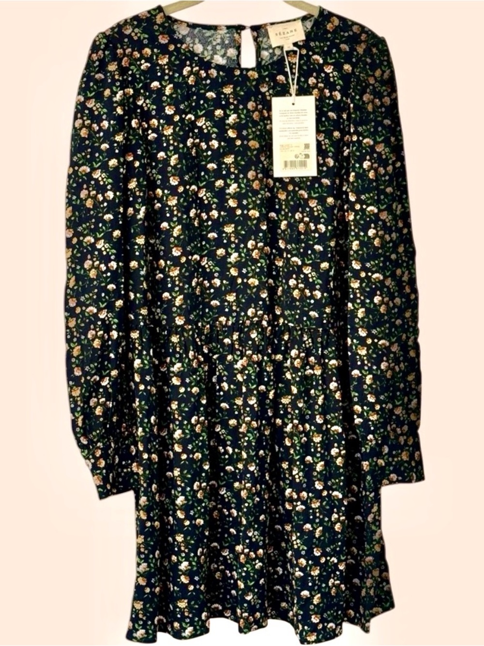 Sézane Andretta Dress Miranda Marine Floral US 10 SOLD OUT $205 French Style
